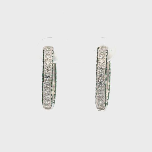 Green Side Stone Baali Earring