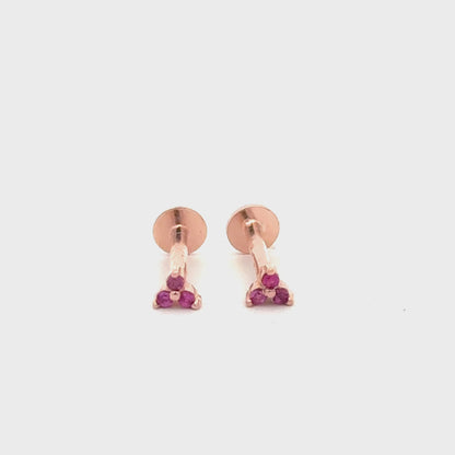 Triangle Pink Stud