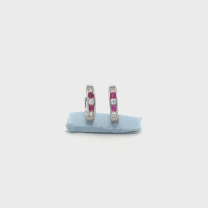 Small Red Color Stone Baali Earring