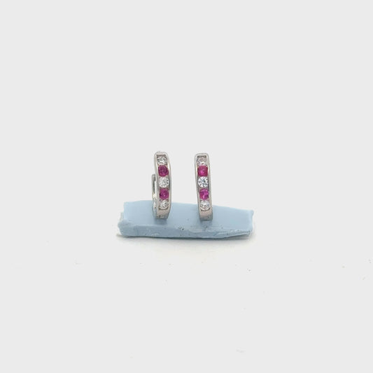 Small Red Color Stone Baali Earring