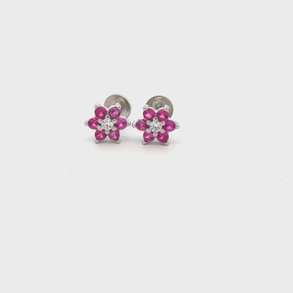 Satdani White Center Stone Earrings
