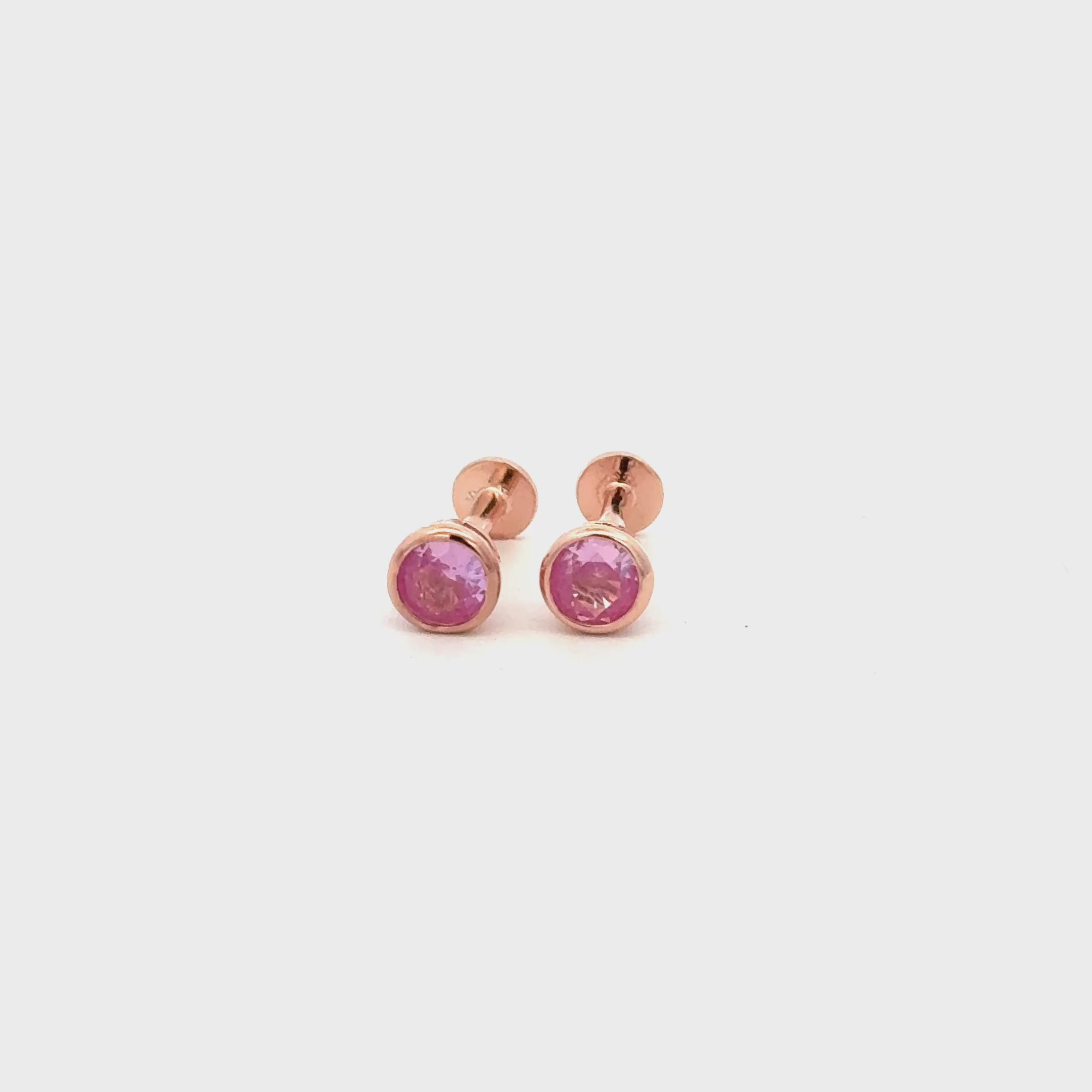 Pink Stone Round Stud