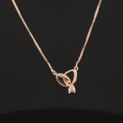 SOLITAIRE ROSEGOLD CHAIN WITH PENDANT