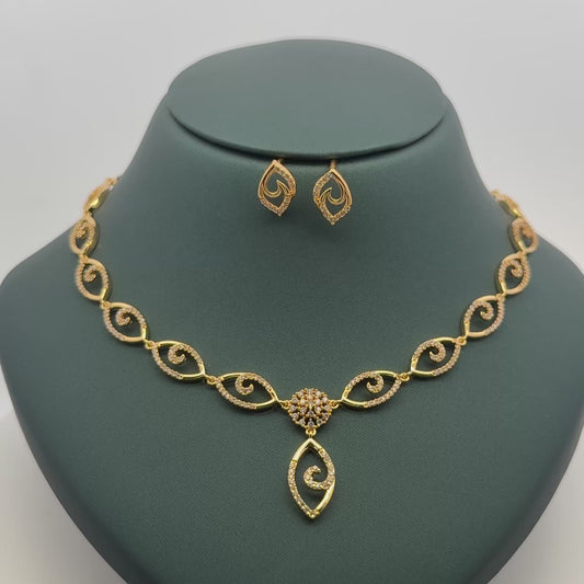 Gold Plated Necklace with earrings