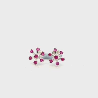 Multistone Red Second Earrings