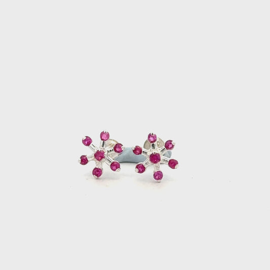 Multistone Red Second Earrings