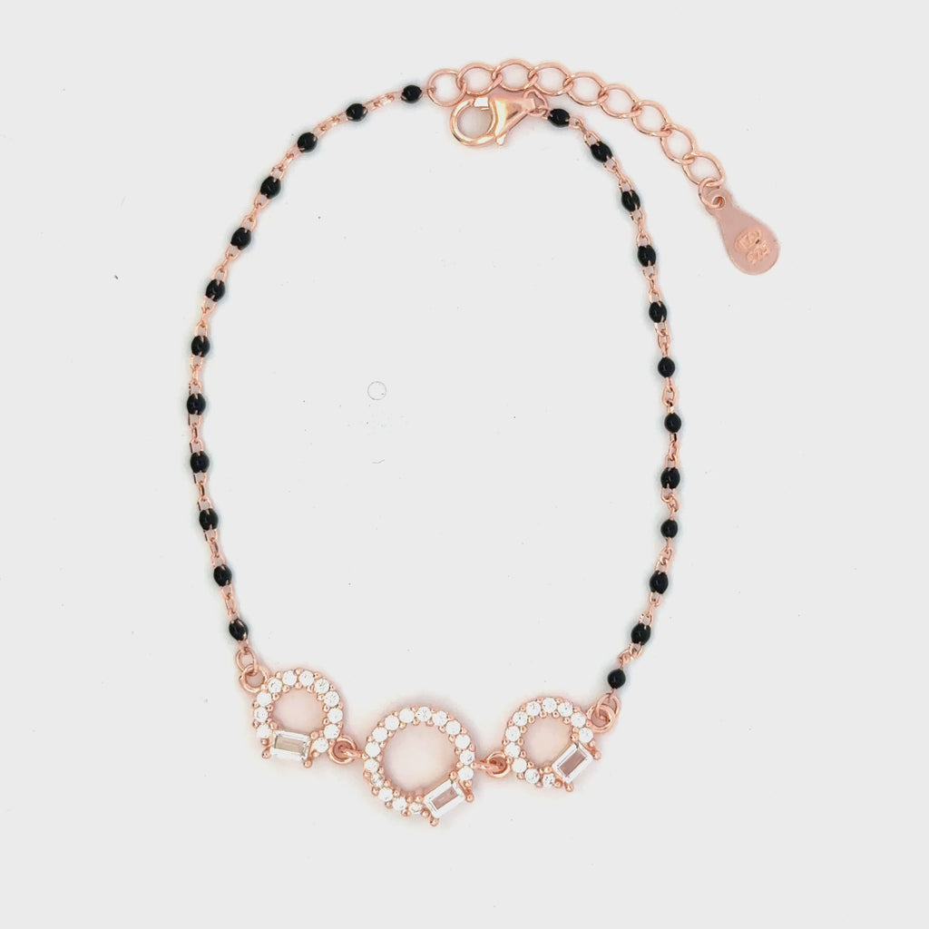 Circle Black Beeds Ladies Bracelet