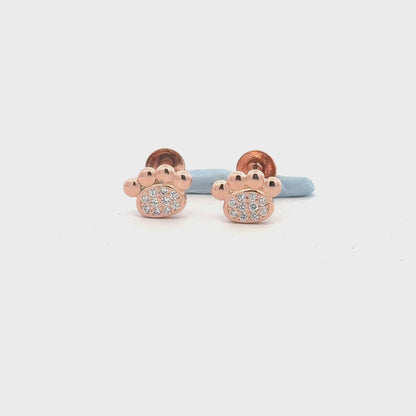 Dogs Paw Rosegold Earring
