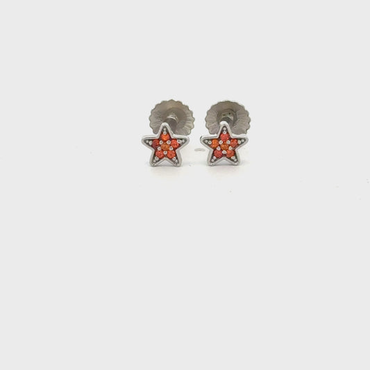 Star Orange Earring