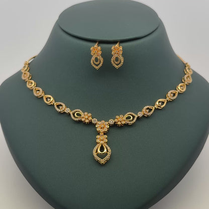 Gold Plated Necklace with earrings