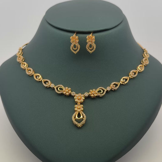 Gold Plated Necklace with earrings