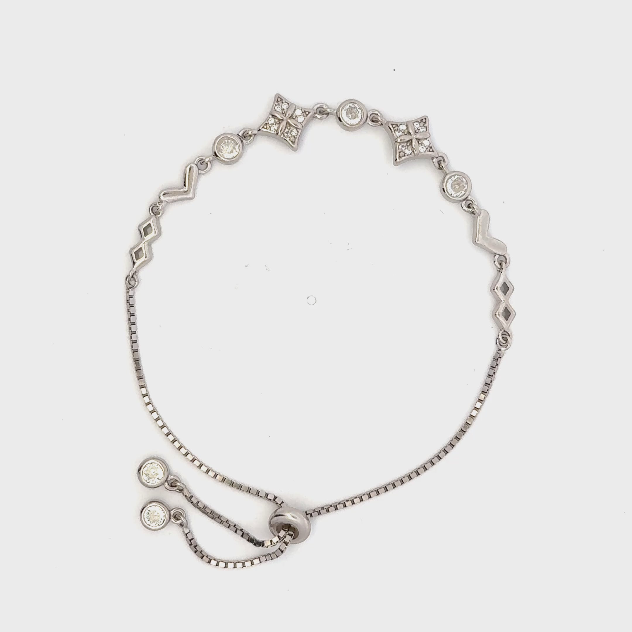 Rhodium Geometric shape bracelet