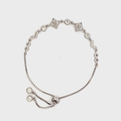 Rhodium Geometric shape bracelet