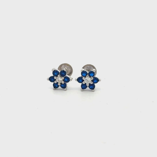Blue Seven Stone Earring