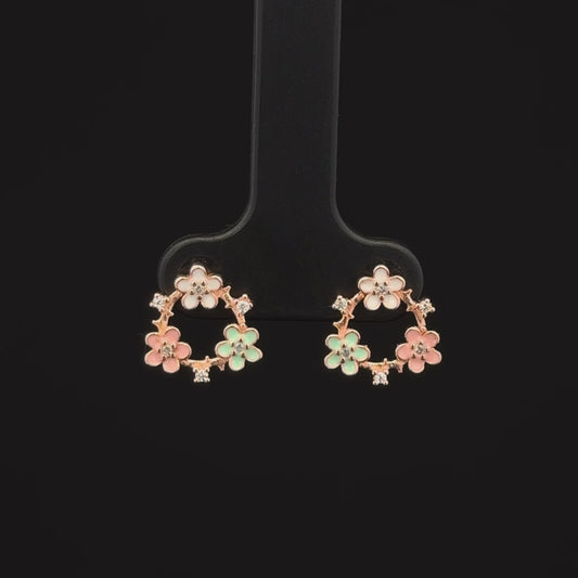 Rosegold Flower Earring