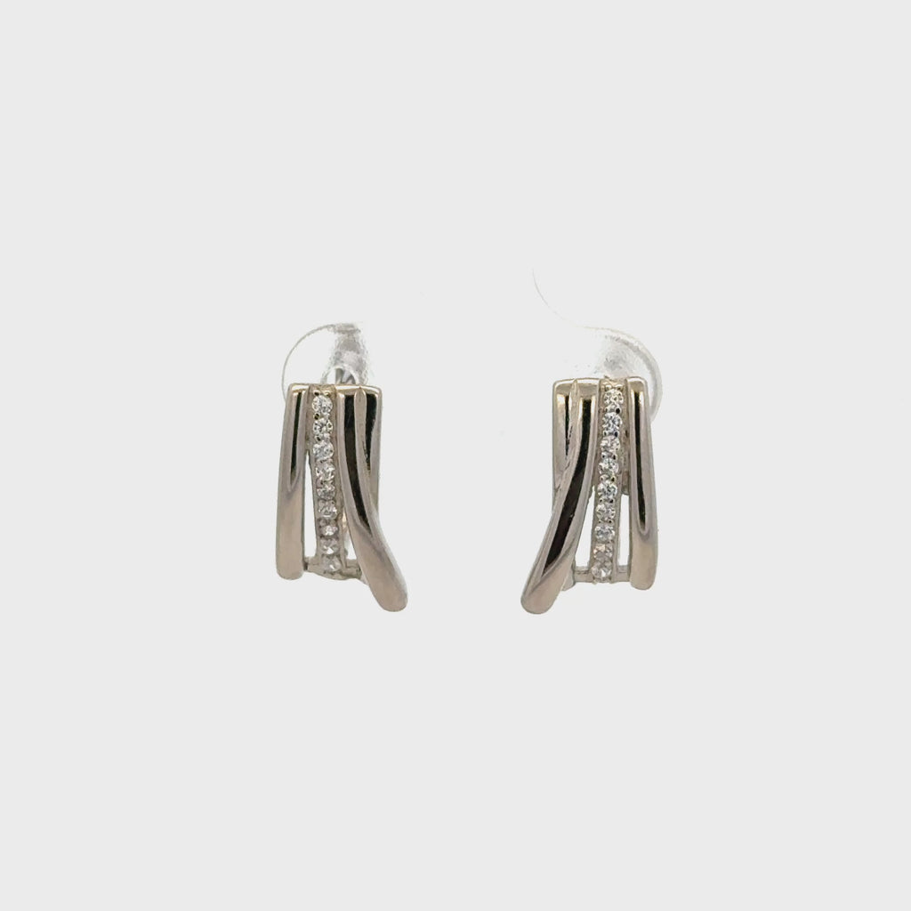 J Stud Hoop Earring