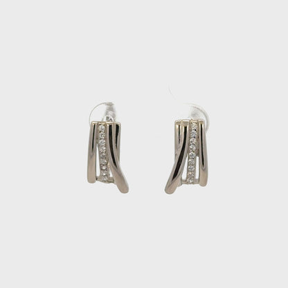 J Stud Hoop Earring