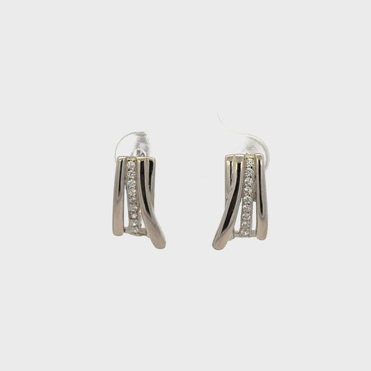 J Stud Hoop Earring