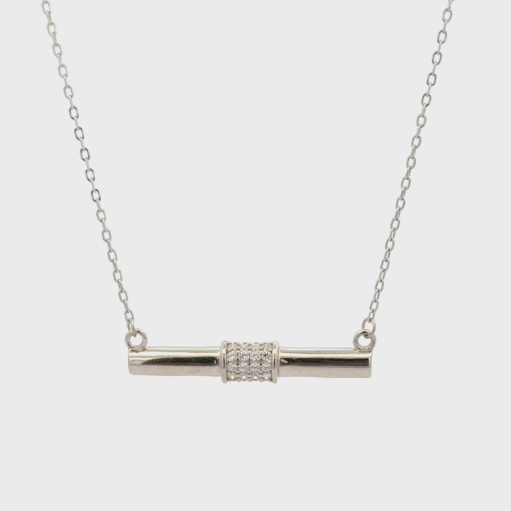 Rhodium horizontal Dollar Chain