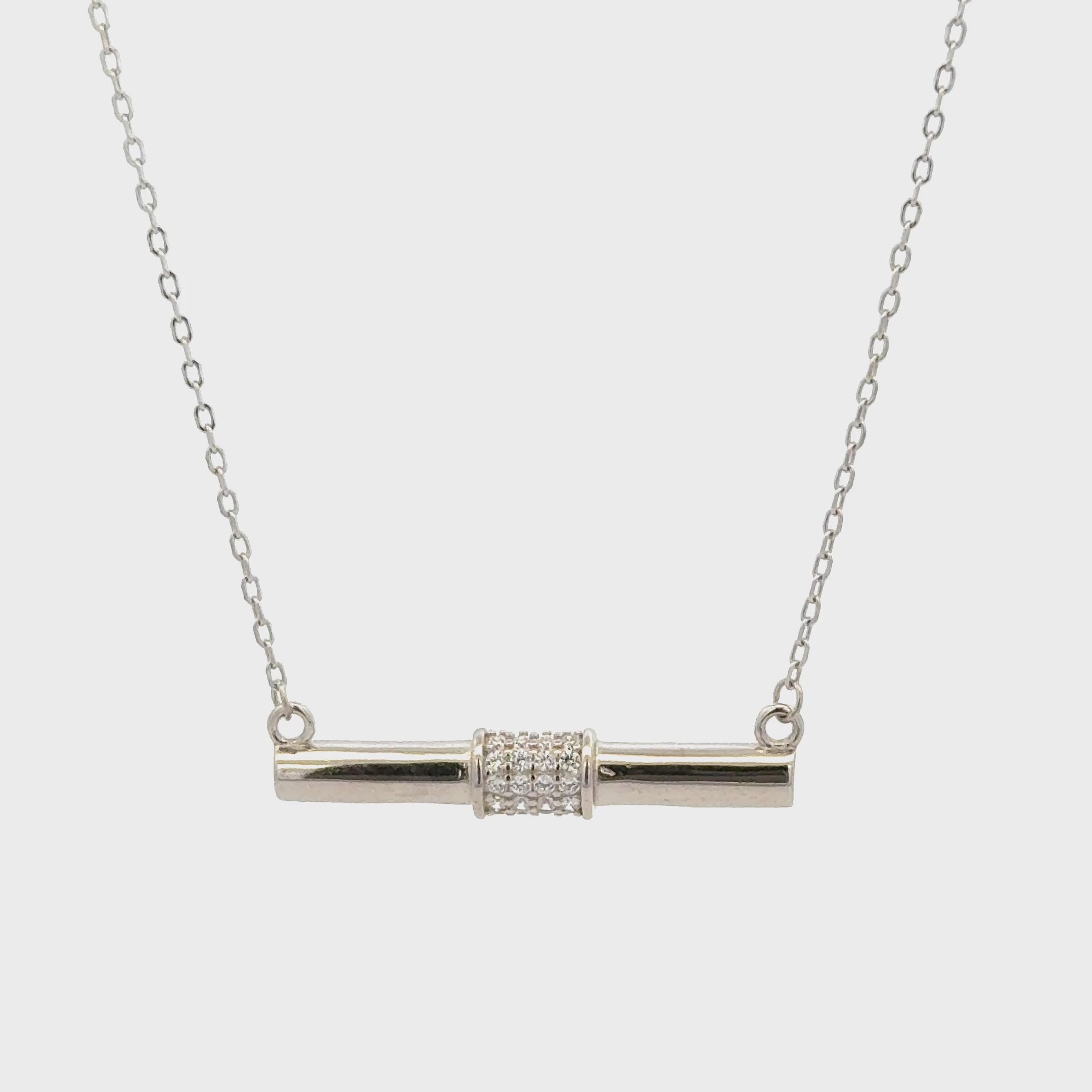 Rhodium horizontal Dollar Chain