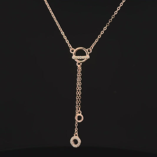 Circle Stone Rosegold Chain With Pendant