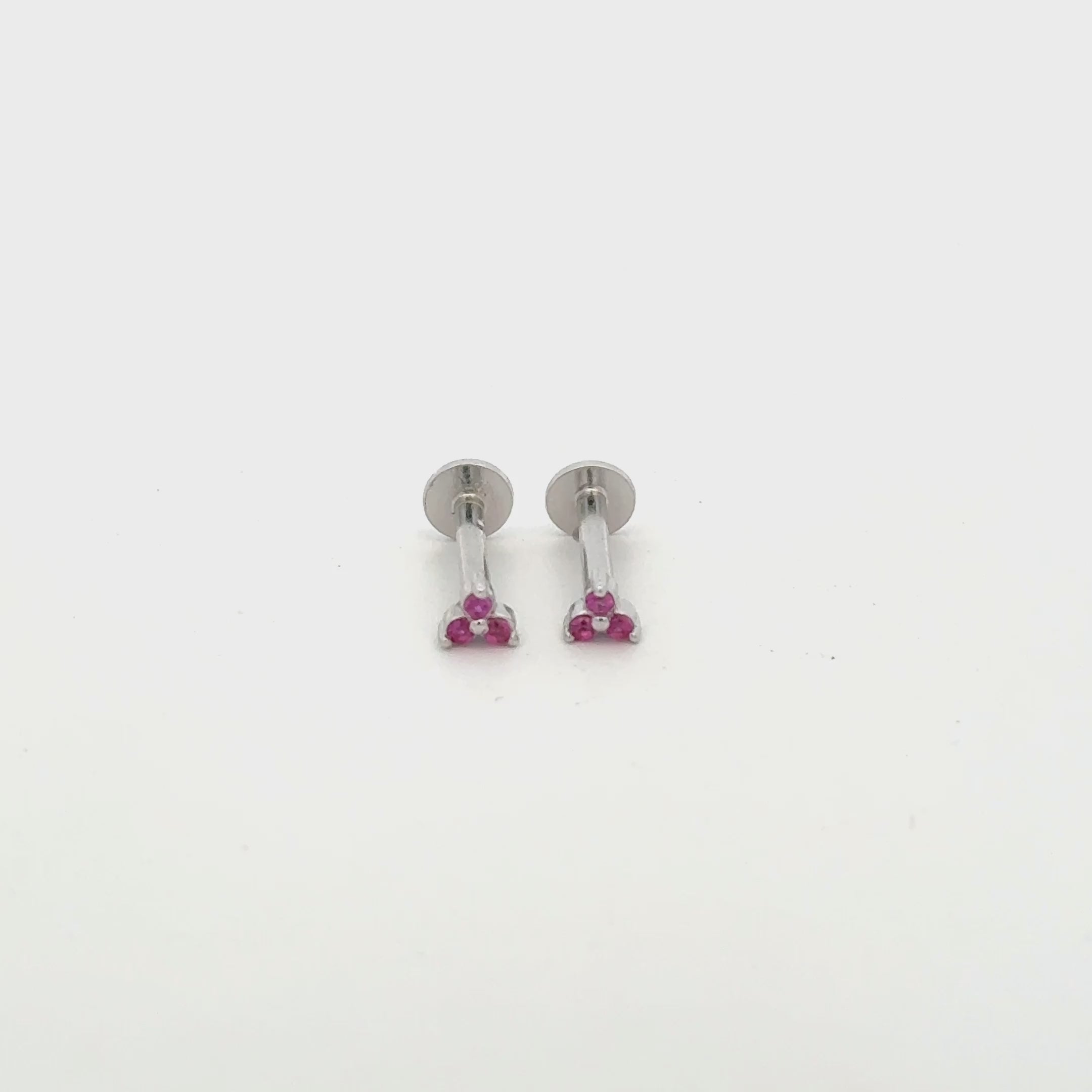 Triangle pink Stone Stud