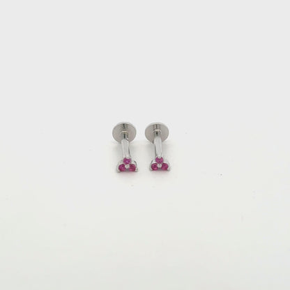 Triangle pink Stone Stud