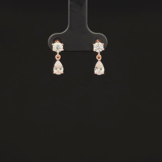 ROSEGOLD STONE HANGING EARRING