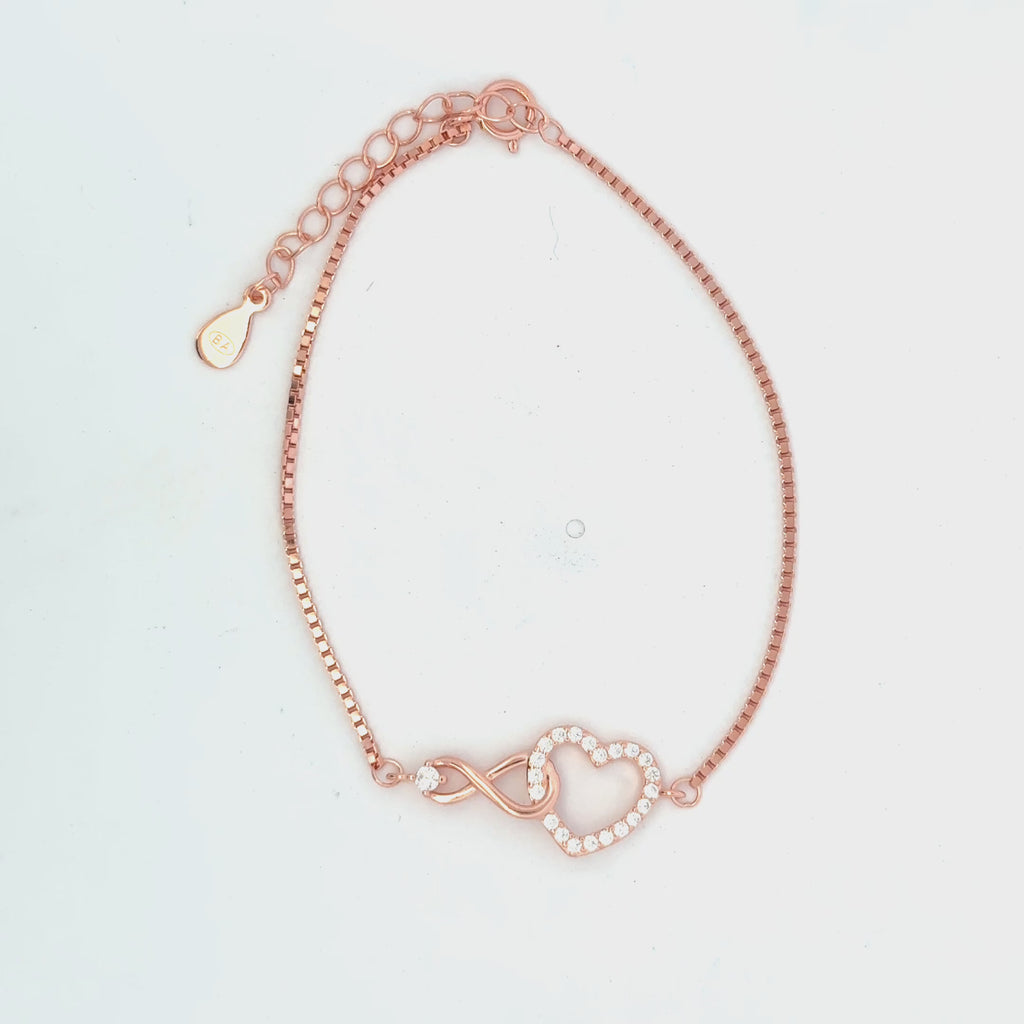 Infinity Heart Rosegold Bracelet