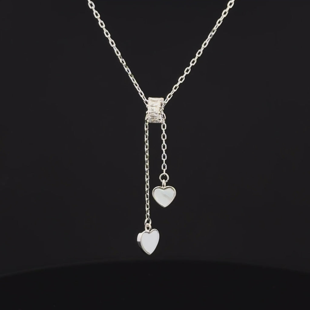 The Falling Hearts Lariat chain with pendant