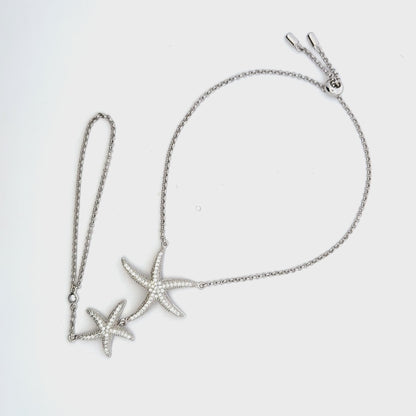 Rhodium starfish bracelet