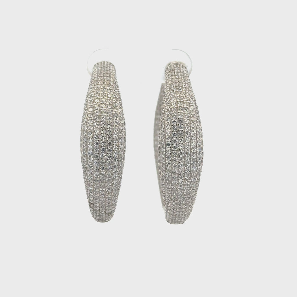 Full Stone Long Baali Hoop Earring