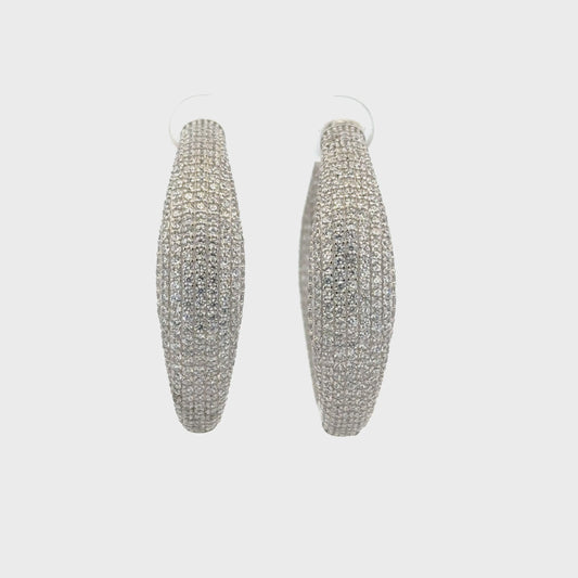Full Stone Long Baali Hoop Earring