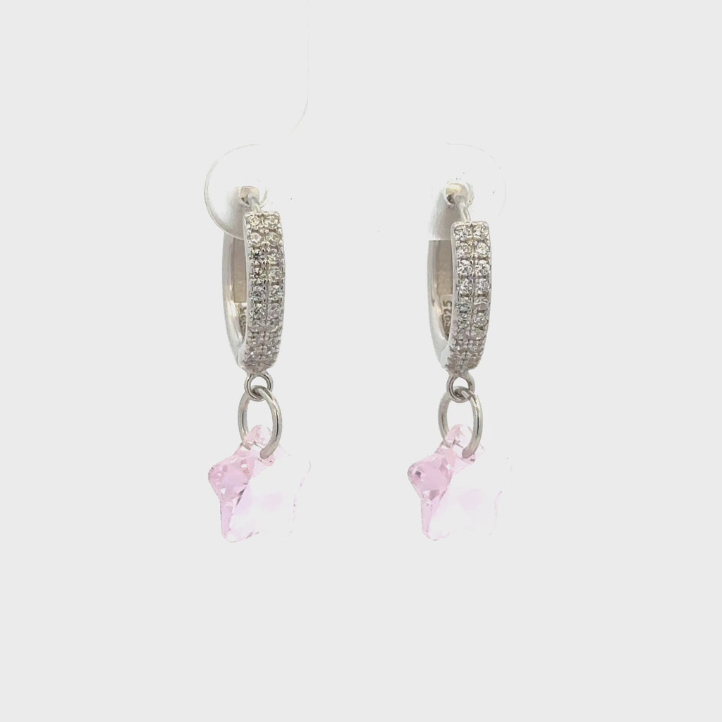 Flower White Drops Baali Earring