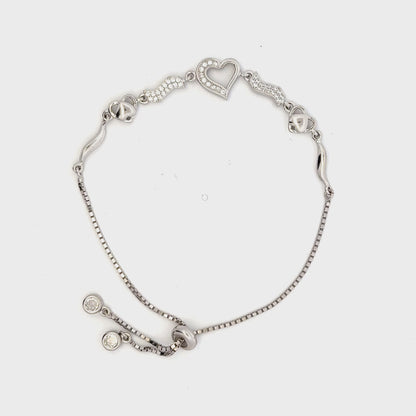 Rhodium Heart bracelet