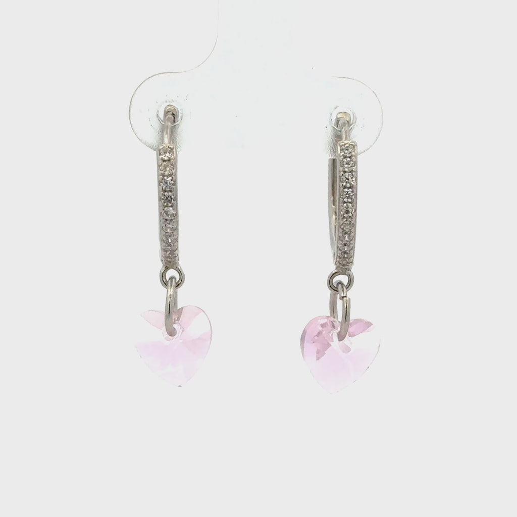 Heart White Drops Baali Earring
