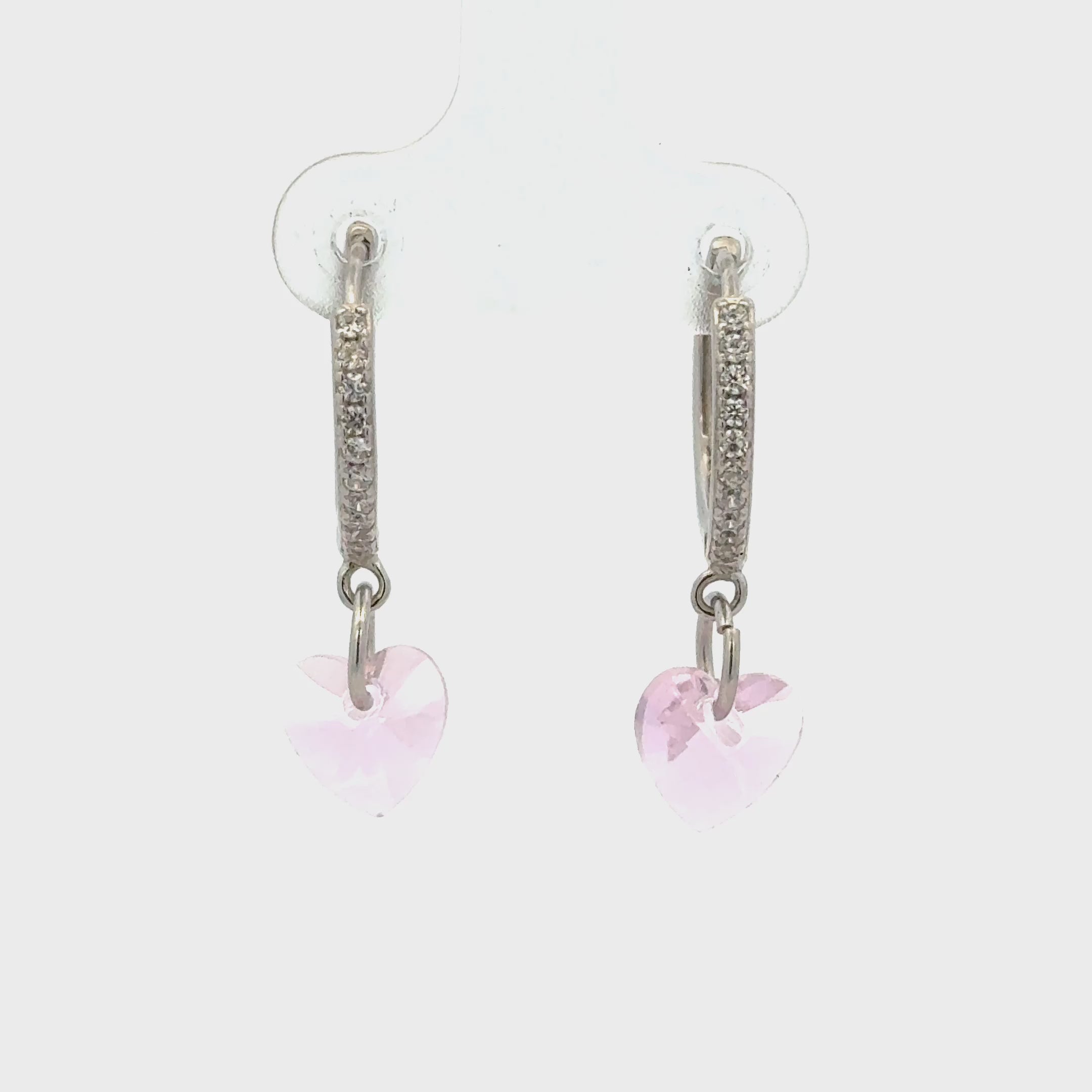 Heart White Drops Baali Earring