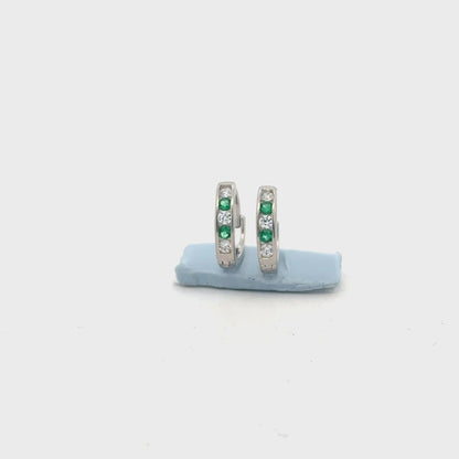 Small Green Color Stone Baali Earring