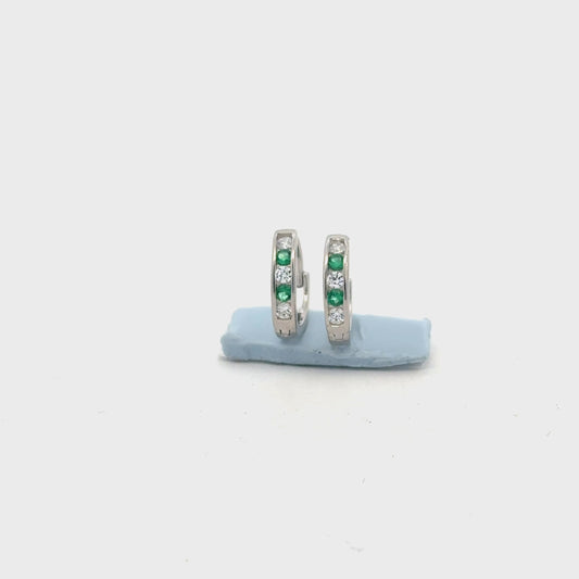 Small Green Color Stone Baali Earring
