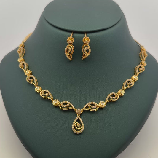 Gold Plated Necklace with earrings