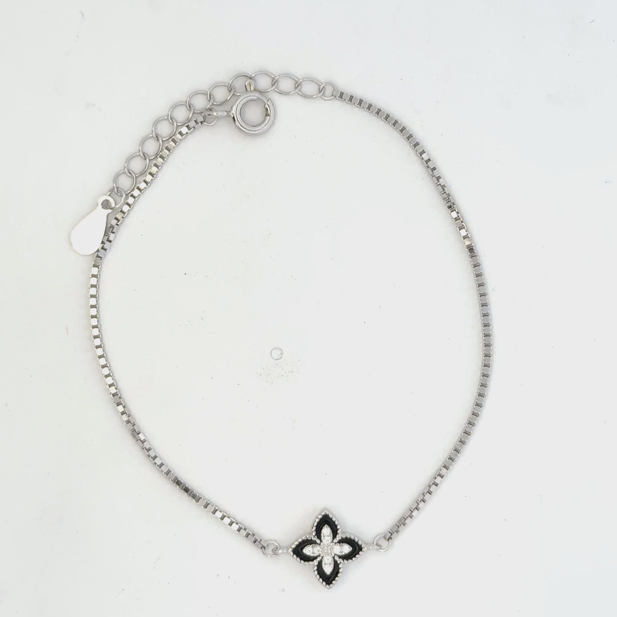 Green Enamel Flower Bracelet
