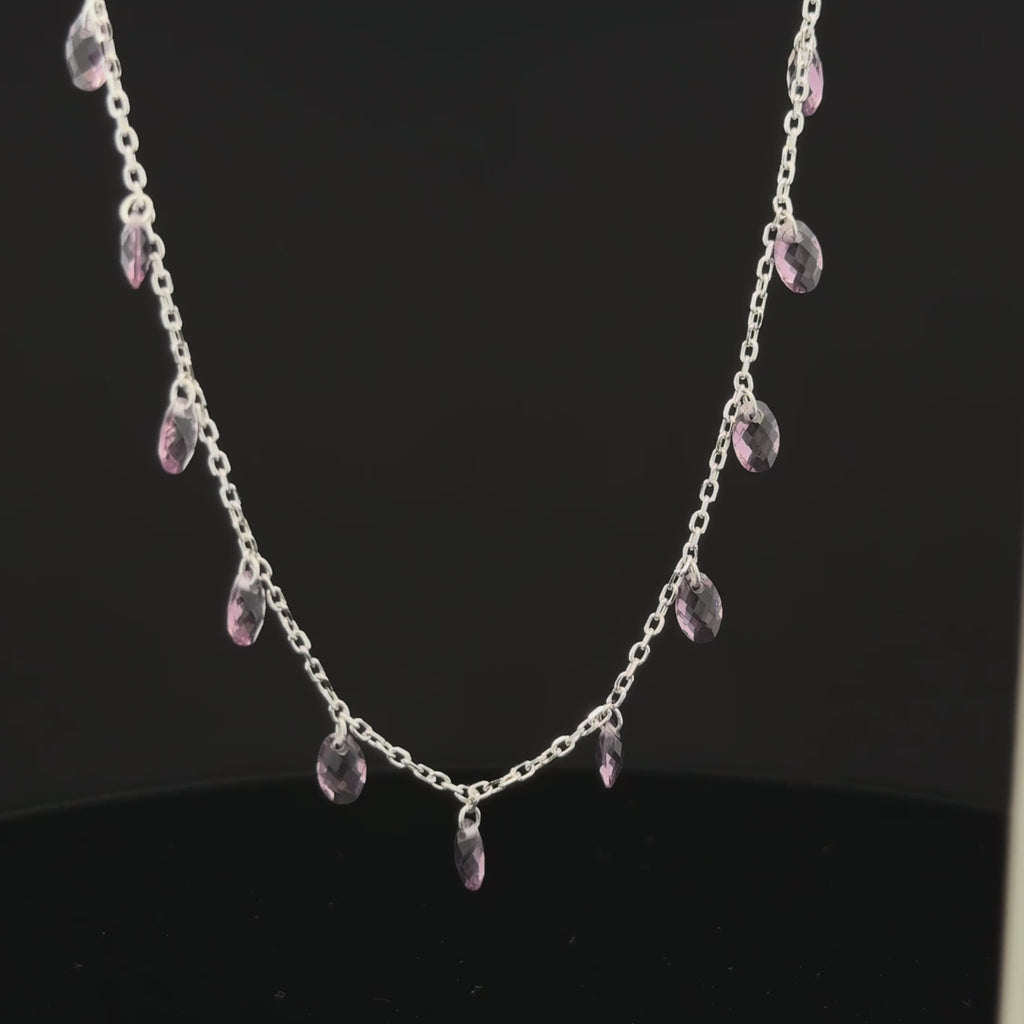 The Amethyst Raindrop Fringe chain with pendant