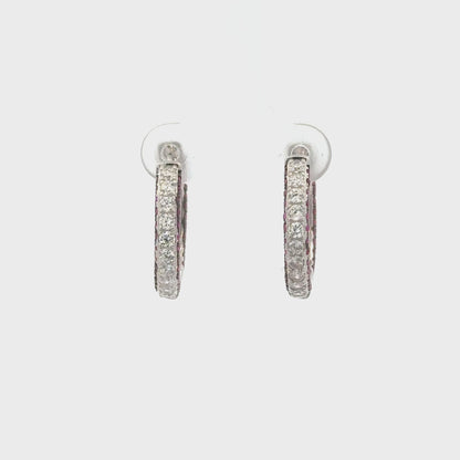 Red Side Stone Bali Earring