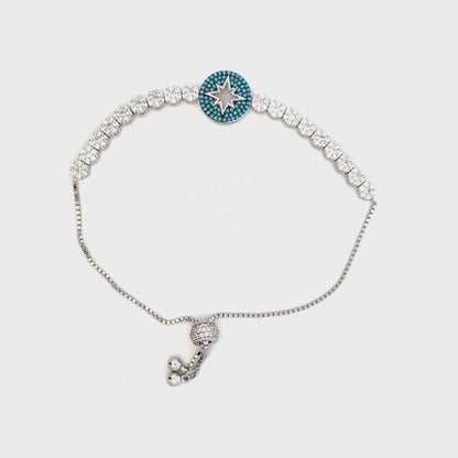 Rhodium Symmetrical Tennis design bracelet