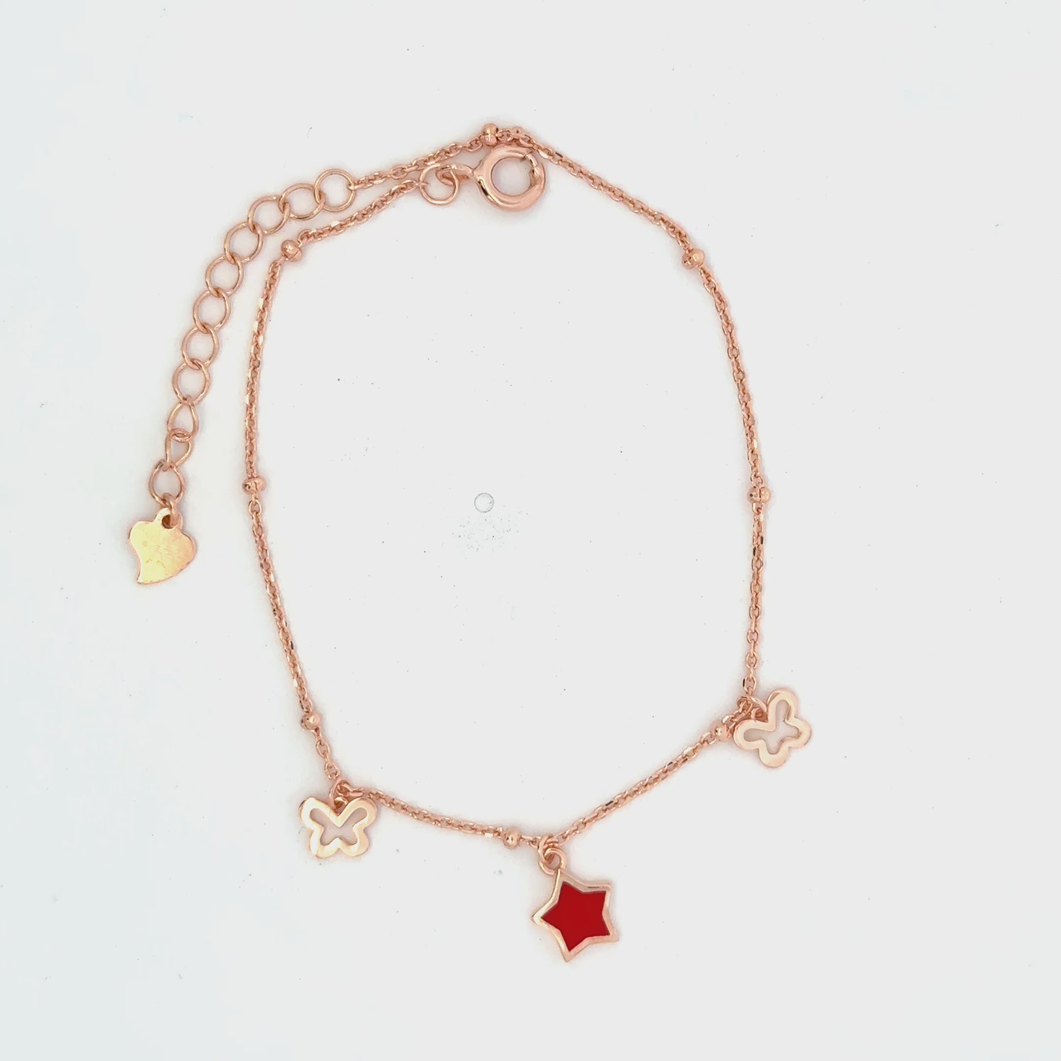 Red Star Charms Rosegold Bracelet